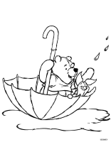 A coloring page of winnie the pooh - group